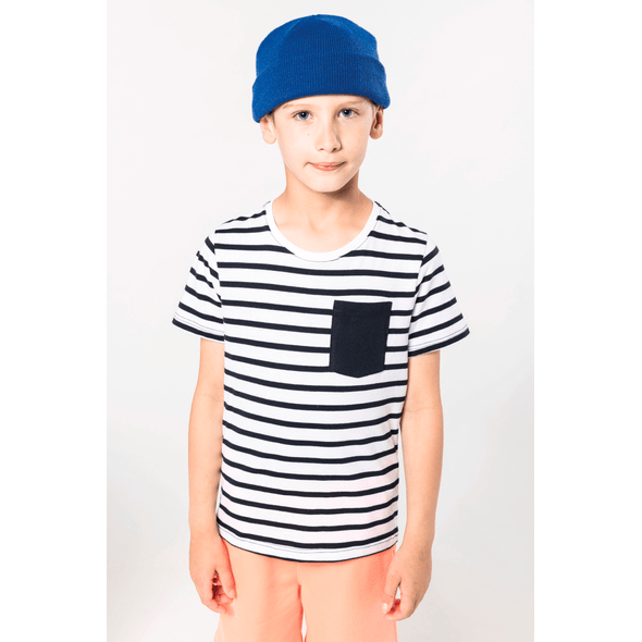 Kariban | Kids sailor-style striped T-shirt with short sleeves and pockets